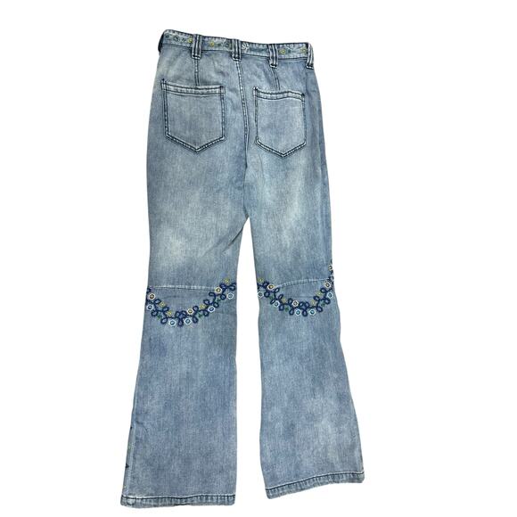 Free People Delphine High-Waist Embroidered Flare Jeans - Picture 9 of 11
